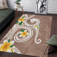 Kanaka Maoli Hawaii Plumeria Area Rug Dancing Tentacles Beige Style LT7 Beige - Polynesian Pride