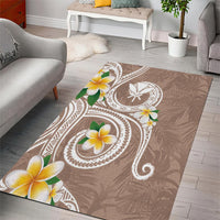 Kanaka Maoli Hawaii Plumeria Area Rug Dancing Tentacles Beige Style LT7 - Polynesian Pride