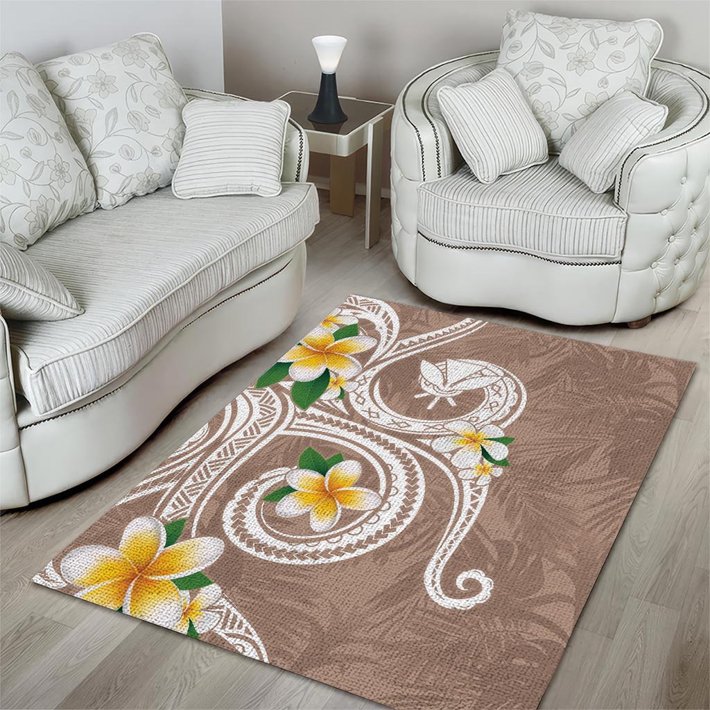 Kanaka Maoli Hawaii Plumeria Area Rug Dancing Tentacles Beige Style LT7 - Polynesian Pride