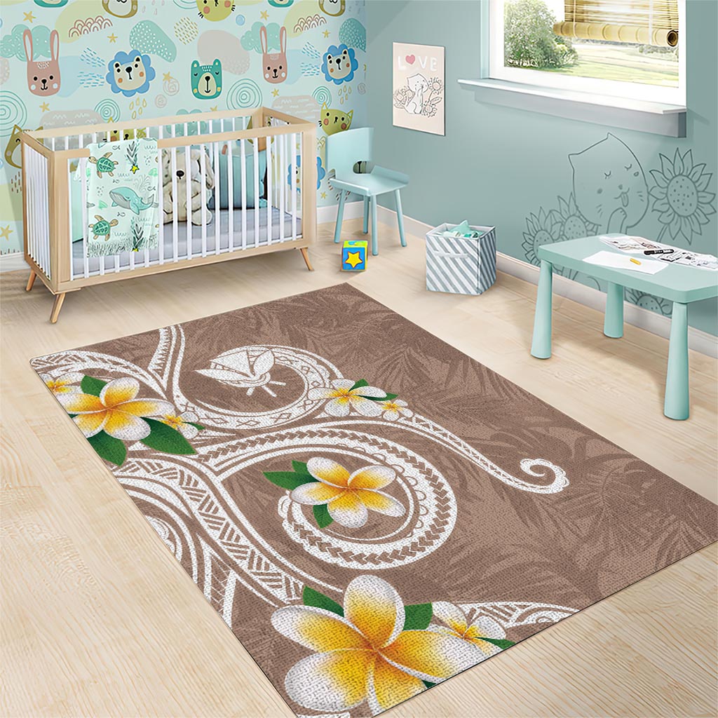 Kanaka Maoli Hawaii Plumeria Area Rug Dancing Tentacles Beige Style LT7 - Polynesian Pride