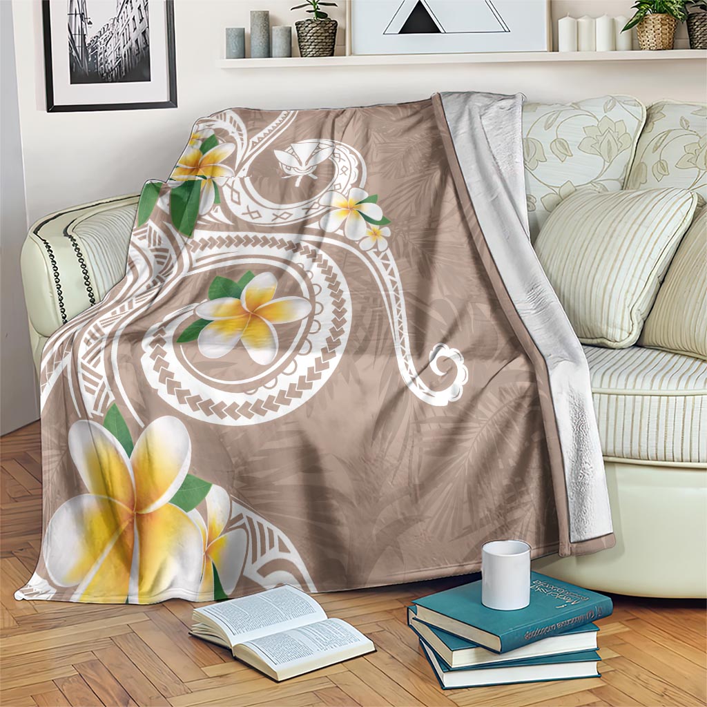 Kanaka Maoli Hawaii Plumeria Blanket Dancing Tentacles Beige Style LT7 Beige - Polynesian Pride