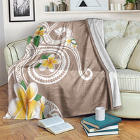 Kanaka Maoli Hawaii Plumeria Blanket Dancing Tentacles Beige Style LT7 Beige - Polynesian Pride