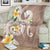 Kanaka Maoli Hawaii Plumeria Blanket Dancing Tentacles Beige Style LT7