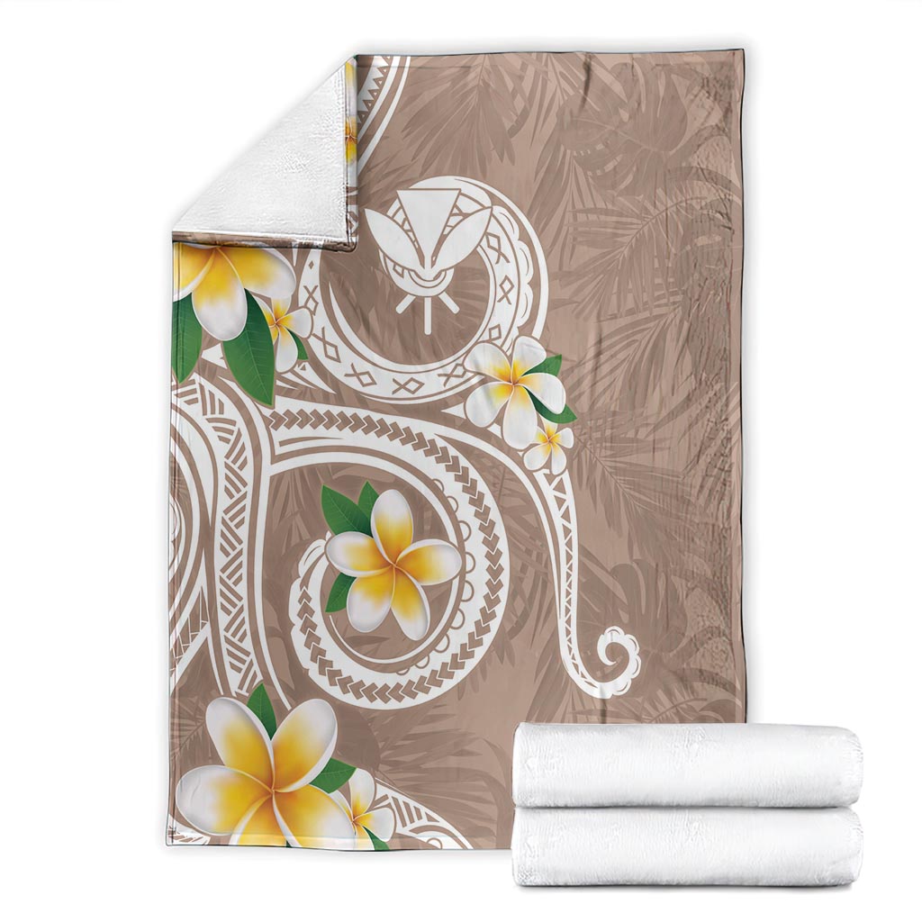 Kanaka Maoli Hawaii Plumeria Blanket Dancing Tentacles Beige Style LT7 - Polynesian Pride