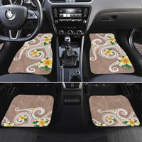 Kanaka Maoli Hawaii Plumeria Car Mats Dancing Tentacles Beige Style LT7 Set 4pcs Beige - Polynesian Pride
