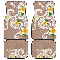 Kanaka Maoli Hawaii Plumeria Car Mats Dancing Tentacles Beige Style LT7 - Polynesian Pride