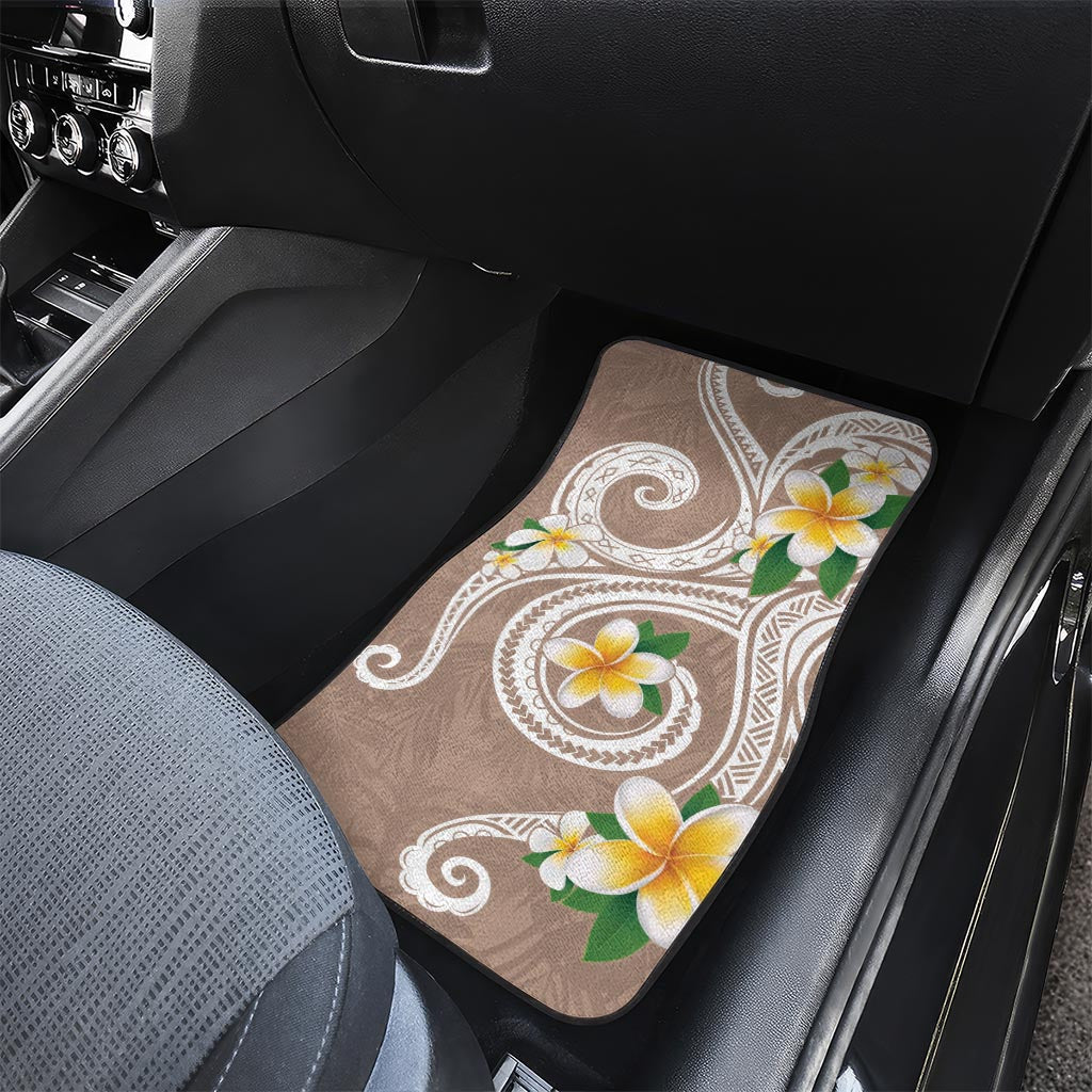Kanaka Maoli Hawaii Plumeria Car Mats Dancing Tentacles Beige Style LT7 - Polynesian Pride