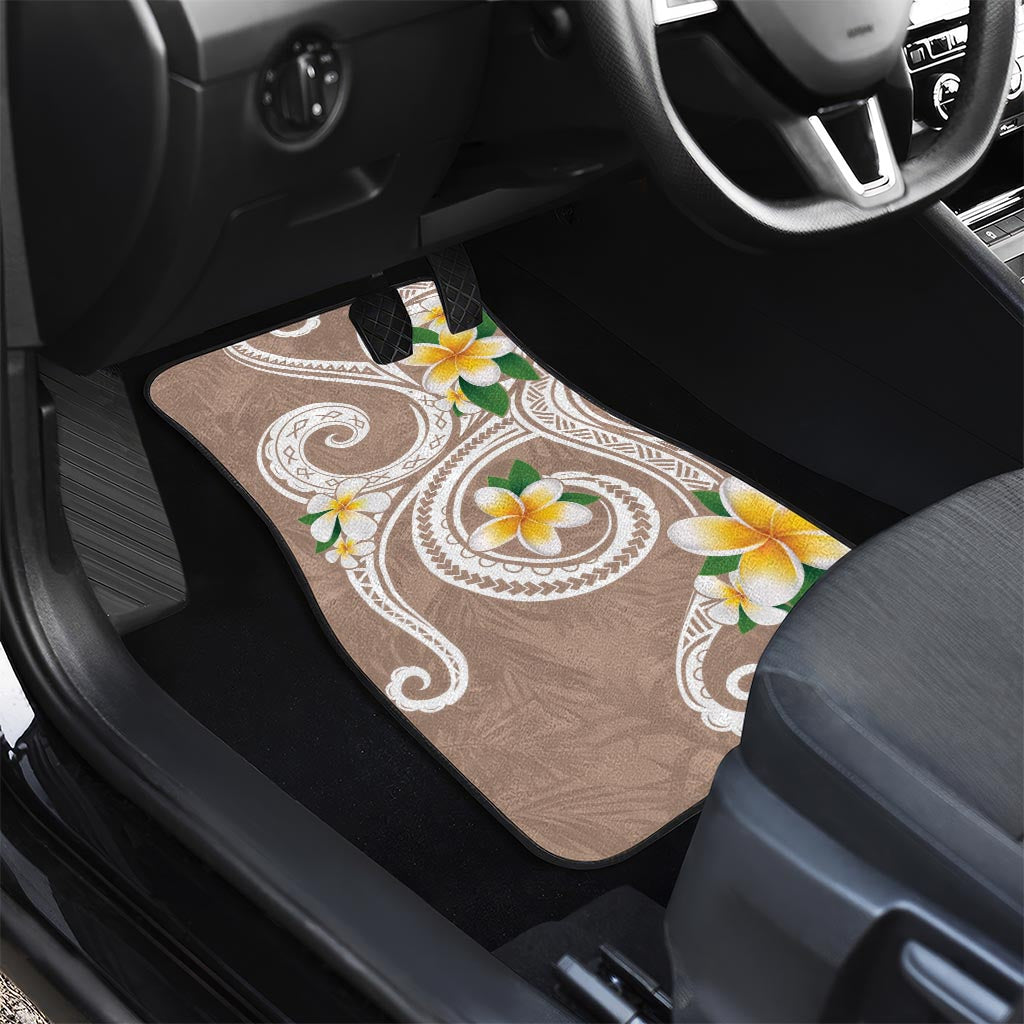 Kanaka Maoli Hawaii Plumeria Car Mats Dancing Tentacles Beige Style LT7 - Polynesian Pride