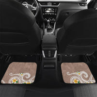 Kanaka Maoli Hawaii Plumeria Car Mats Dancing Tentacles Beige Style LT7 Set 2pcs - Back Beige - Polynesian Pride