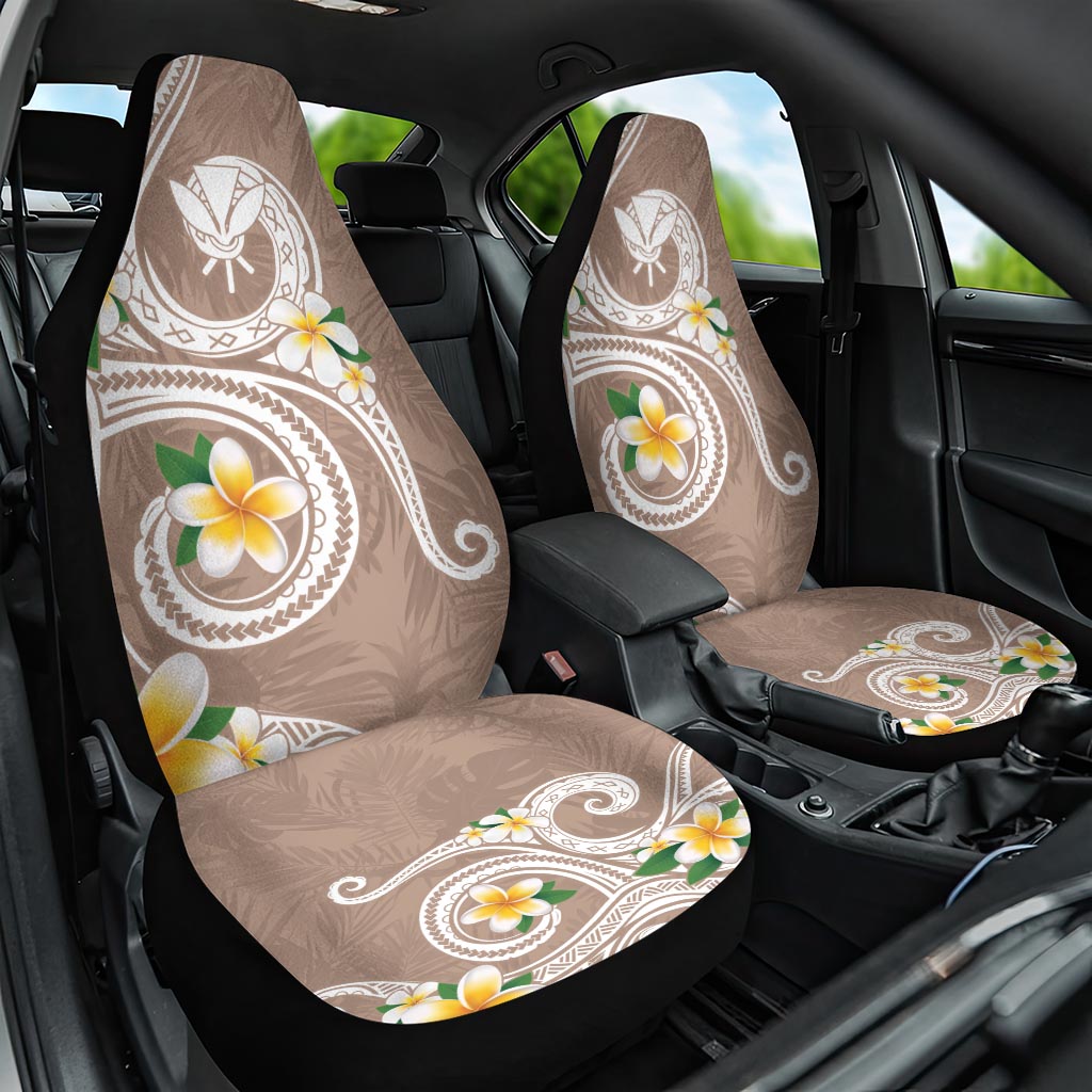 Kanaka Maoli Hawaii Plumeria Car Seat Cover Dancing Tentacles Beige Style LT7 One Size Beige - Polynesian Pride