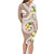 Kanaka Maoli Hawaii Plumeria Family Matching Long Sleeve Bodycon Dress and Hawaiian Shirt Dancing Tentacles Beige Style