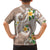 Kanaka Maoli Hawaii Plumeria Family Matching Off Shoulder Maxi Dress and Hawaiian Shirt Dancing Tentacles Beige Style