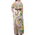 Kanaka Maoli Hawaii Plumeria Family Matching Off Shoulder Maxi Dress and Hawaiian Shirt Dancing Tentacles Beige Style