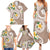 Kanaka Maoli Hawaii Plumeria Family Matching Summer Maxi Dress and Hawaiian Shirt Dancing Tentacles Beige Style