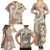 Kanaka Maoli Hawaii Plumeria Family Matching Summer Maxi Dress and Hawaiian Shirt Dancing Tentacles Beige Style