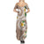 Kanaka Maoli Hawaii Plumeria Family Matching Summer Maxi Dress and Hawaiian Shirt Dancing Tentacles Beige Style