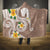 Kanaka Maoli Hawaii Plumeria Hooded Blanket Dancing Tentacles Beige Style LT7