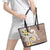 Kanaka Maoli Hawaii Plumeria Leather Tote Bag Dancing Tentacles Beige Style LT7