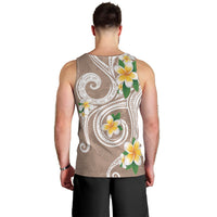 Kanaka Maoli Hawaii Plumeria Men Tank Top Dancing Tentacles Beige Style LT7 - Polynesian Pride
