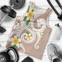 Kanaka Maoli Hawaii Plumeria Men Tank Top Dancing Tentacles Beige Style LT7 - Polynesian Pride