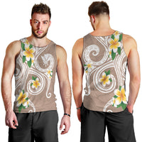 Kanaka Maoli Hawaii Plumeria Men Tank Top Dancing Tentacles Beige Style LT7 - Polynesian Pride
