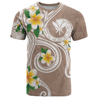 Kanaka Maoli Hawaii Plumeria T Shirt Dancing Tentacles Beige Style LT7 Beige - Polynesian Pride