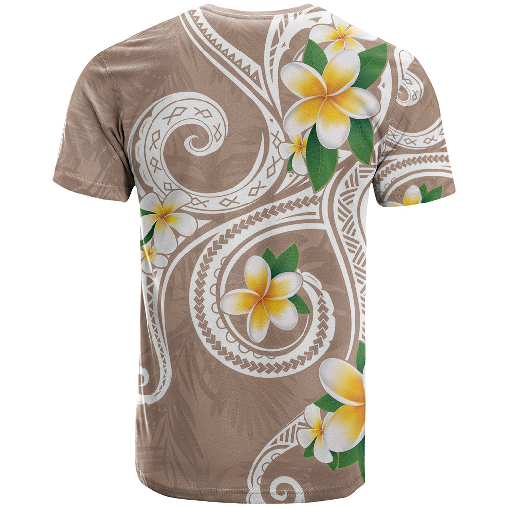 Kanaka Maoli Hawaii Plumeria T Shirt Dancing Tentacles Beige Style LT7 - Polynesian Pride