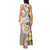 Kanaka Maoli Hawaii Plumeria Tank Maxi Dress Dancing Tentacles Beige Style