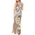 Kanaka Maoli Hawaii Plumeria Tank Maxi Dress Dancing Tentacles Beige Style