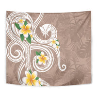 Kanaka Maoli Hawaii Plumeria Tapestry Dancing Tentacles Beige Style LT7 - Polynesian Pride