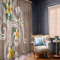 Kanaka Maoli Hawaii Plumeria Window Curtain Dancing Tentacles Beige Style LT7 - Polynesian Pride