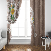 Kanaka Maoli Hawaii Plumeria Window Curtain Dancing Tentacles Beige Style LT7 - Polynesian Pride
