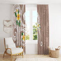 Kanaka Maoli Hawaii Plumeria Window Curtain Dancing Tentacles Beige Style LT7 - Polynesian Pride