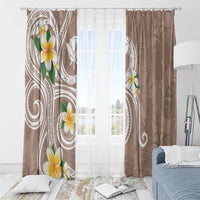 Kanaka Maoli Hawaii Plumeria Window Curtain Dancing Tentacles Beige Style LT7 - Polynesian Pride