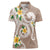 Kanaka Maoli Hawaii Plumeria Women Polo Shirt Dancing Tentacles Beige Style