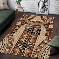 Bula Fiji Vintage Area Rug Brown Masi Motifs LT7 Brown - Polynesian Pride