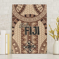 Bula Fiji Vintage Canvas Wall Art Brown Masi Motifs LT7 Without Frame Brown - Polynesian Pride