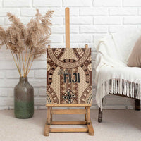 Bula Fiji Vintage Canvas Wall Art Brown Masi Motifs LT7 - Polynesian Pride
