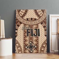 Bula Fiji Vintage Canvas Wall Art Brown Masi Motifs LT7 - Polynesian Pride