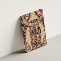 Bula Fiji Vintage Canvas Wall Art Brown Masi Motifs LT7 - Polynesian Pride