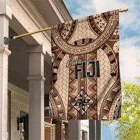 Bula Fiji Vintage Garden Flag Brown Masi Motifs LT7 House Flag Brown - Polynesian Pride