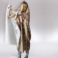 Bula Fiji Vintage Hooded Blanket Brown Masi Motifs LT7 - Polynesian Pride