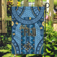 Bula Fiji Vintage Garden Flag Prussian Blue Masi Motifs LT7 Garden Flag Prussian Blue - Polynesian Pride