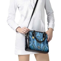 Bula Fiji Vintage Shoulder Handbag Prussian Blue Masi Motifs LT7 - Polynesian Pride