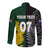 Personalised New Zealand Mix South Africa Rugby Long Sleeve Button Shirt Protea Vs. Silver Ferns LT7 - Polynesian Pride