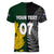 Personalised New Zealand Mix South Africa Rugby Women V Neck T Shirt Protea Vs. Silver Ferns LT7 - Polynesian Pride