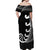 Personalised New Zealand Rugby Off Shoulder Maxi Dress Aotearoa Silver Fern Koru Maori Style LT7 - Polynesian Pride