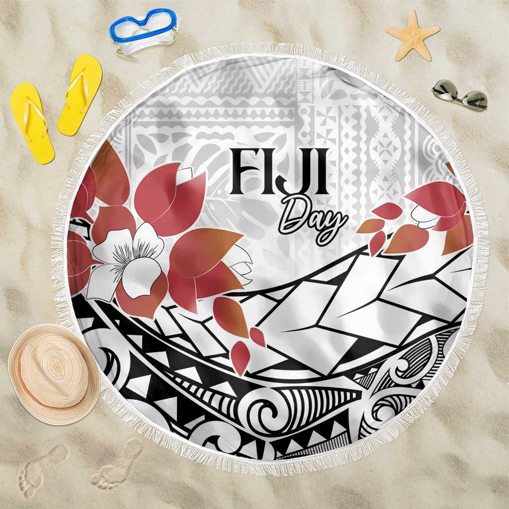 Bula Fiji Day Beach Blanket Tagimaucia on Masi Pattern