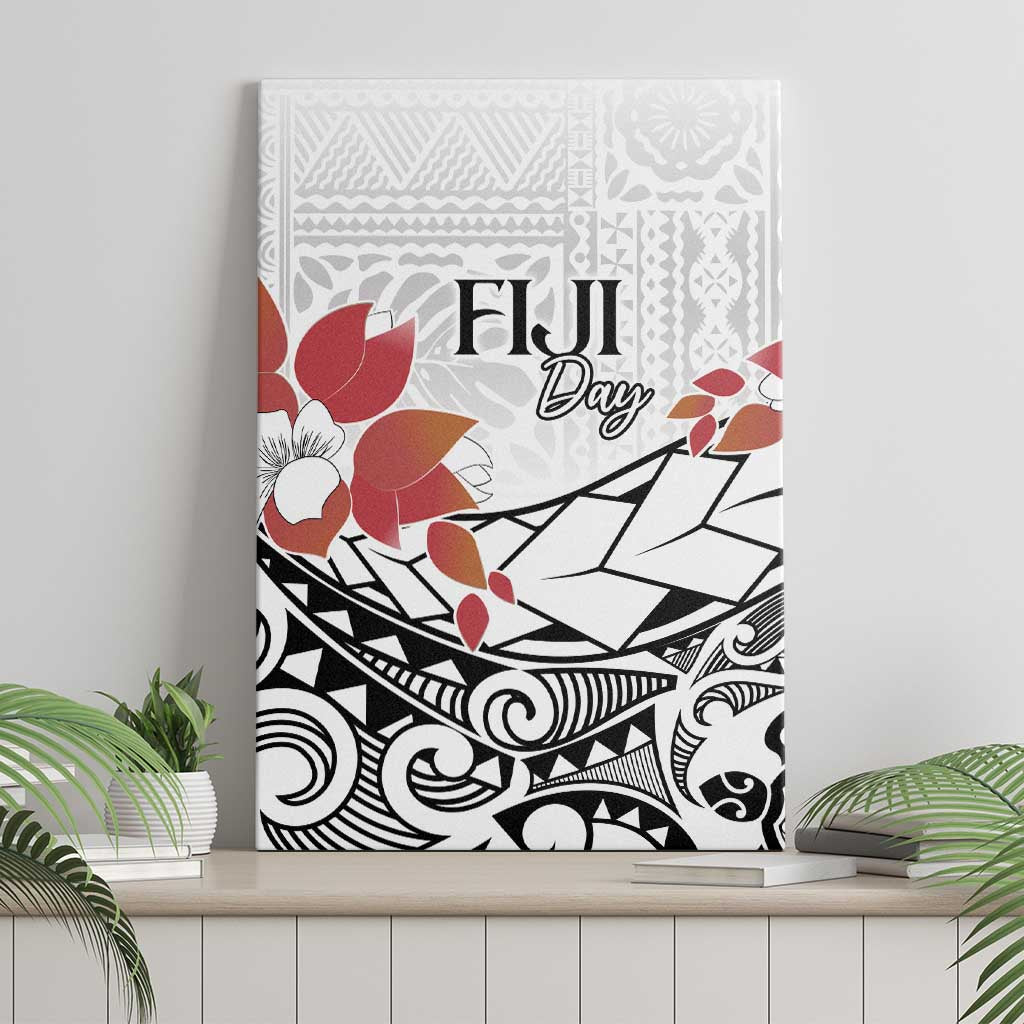 Bula Fiji Day Canvas Wall Art Tagimaucia on Masi Pattern LT7 - Polynesian Pride