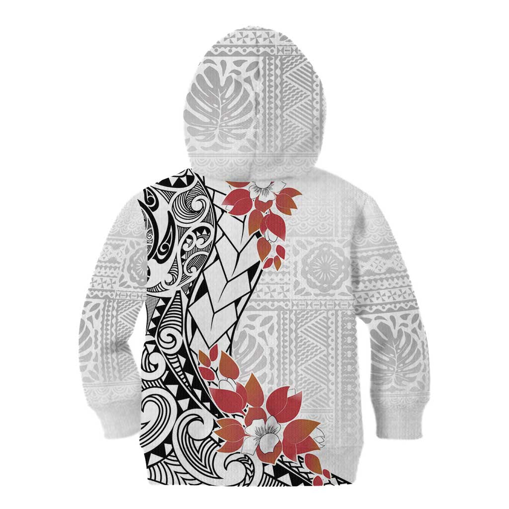 Bula Fiji Day Kid Hoodie Tagimaucia on Masi Pattern LT7 - Polynesian Pride